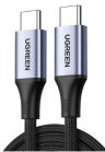 Ugreen Кабель US535 (15311) | USB-C to USB-C | 240W | Длина: 1м | PD Fast Charging Cable в оплетке | Цвет: серый космос