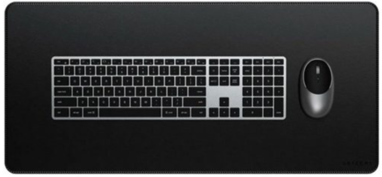 Satechi Коврик для мыши и клавиатуры | 68×31.4×0.3 см | Из веганской кожи, Vegan-Leather Premium Desk Mat. Цвет: черный