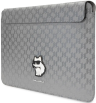Lagerfeld Чехол для ноутбуков 16" | Магнитная застежка | Saffiano Sleeve Monogram NFT Choupette, Silver