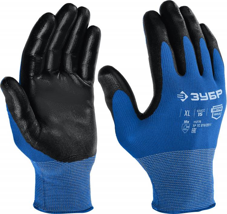 Маслобензостойкие перчатки ЗУБР МЕХАНИК, тонкое нитриловое покрытие, размер XL 11276-XL_z01