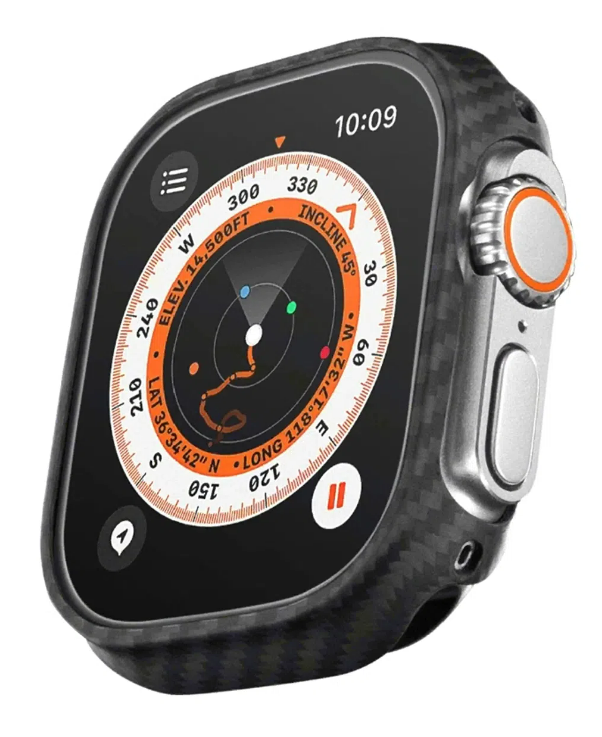 Pitaka Чехол для Apple Watch 49мм Ultra/Ultra 2 | Air Case |  чёрно/серый (полоска)