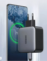 Ugreen Сетевое зарядное устройство для iPhone 15 pro и Samsung Galaxy S23 Ultra | Gan-зарядка CD254 Wall Charger 2 x USB Type-C 100W Power Delivery серое (50327)