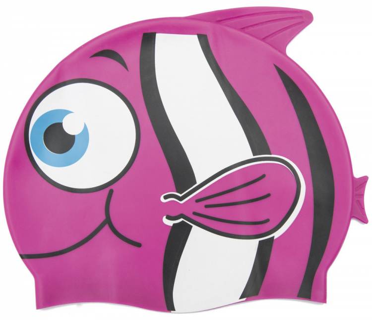 Шапочка для плавания силиконовая "Рыбка" YS (розовая)