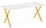 Woodville Керамический стол "Селена 3"  белый мрамор / золото | Ширина - 90; Высота - 77; Длина - 180 см