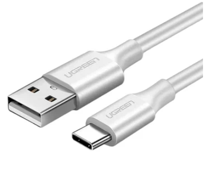 Ugreen US287 Кабель для зарядки | USB-A 2.0 to USB Type-C | 1.5 m | Быстрая зарядка | 3A | Передача данных 480 Мб/с | Белый