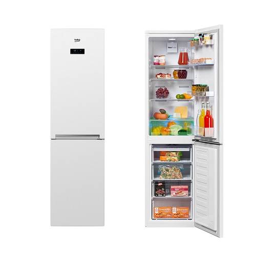Холодильник Beko RCNK335E20VW , 300 л, внешнее покрытие-металл, размораживание - No Frost, дисплей, 54 см х 201 см х 60 см / Global