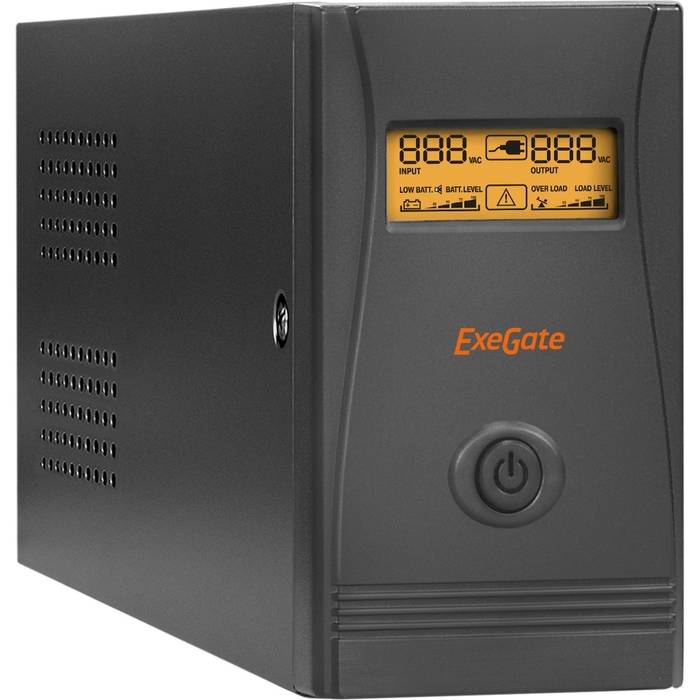 ИБП ExeGate Power Smart ULB-600.LCD.AVR.C13.RJ.USB <600VA/360W, LCD, AVR, 4*IEC-C13, RJ45/11, USB, Black> <EP285559RUS>