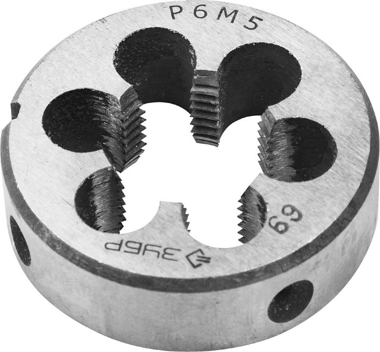 Зубр "ЭКСПЕРТ" М18 x 2,5 Плашка круглая машинно-ручная для нарезания метрической резьбы