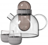 Заварочный чайник 800 мл и две чашки 95 мл/ Высокопрочное боросиликатное стекло KissKissFish BoogieWoogie Teapot with cups (серый)
