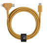 Native Union Belt Cable Duo | USB-C to USB-C и Lightning | 60W Быстрая зарядка | Плетеный кабель 1.5 м | Универсальный кабель для iPhone, MacBook, iPad | Цвет черный 