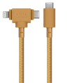 Native Union Belt Cable Duo | USB-C to USB-C и Lightning | 60W Быстрая зарядка | Плетеный кабель 1.5 м | Универсальный кабель для iPhone, MacBook, iPad | Цвет черный 