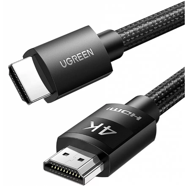 Ugreen HD119 Кабель HDMI (40101) 4K Male To Male Cable Braided (2 метра) чёрный