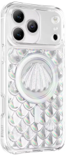 Levelo Чехол для iPhone 17 Pro с поддержкой MagSafe, Pearl 3D IML Case, Iridescent
