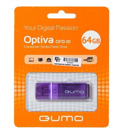 Накопитель QUMO 64GB USB 2.0 Optiva 01 Violet, цвет корпуса  фиолетовый