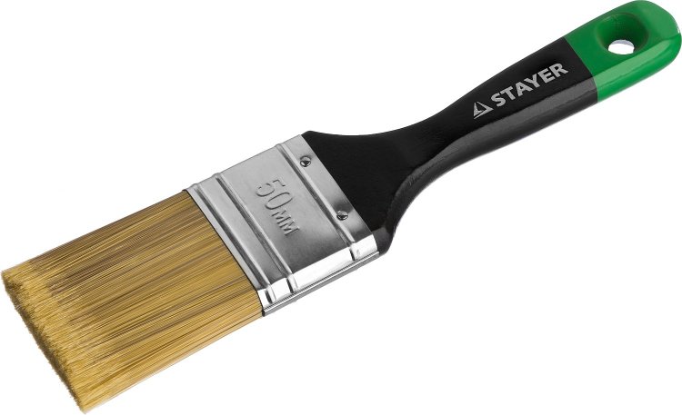 Stayer “KANEKARON-EURO” 50мм 0106-050 Кисть плоская искусственная щетина, деревянная ручка