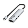 Satechi USB-C Хаб 4-в-1 Slim с HDMI 4K, USB 3.0 и зарядкой — для MacBook, iPad, ноутбуков (серебристый)