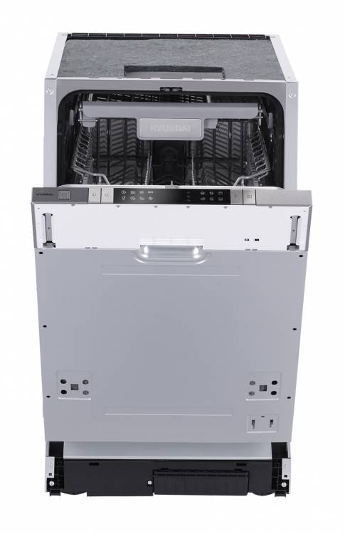 Встраиваемая посудомоечная машина Hyundai HBD 480 / расход воды - 8 л, кол-во комплектов - 10, дисплей, защита от протечек, 45 см х 82 см х 58 см / Global