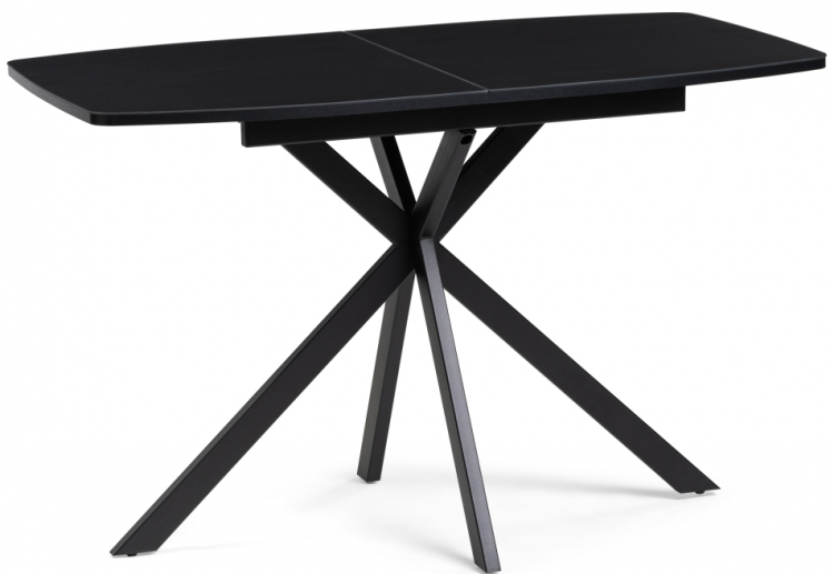 Woodville Стеклянный стол "Тамаса" черный | Ширина - 70; Высота - 76; Длина в разложенном виде - 150; Длина - 120 см