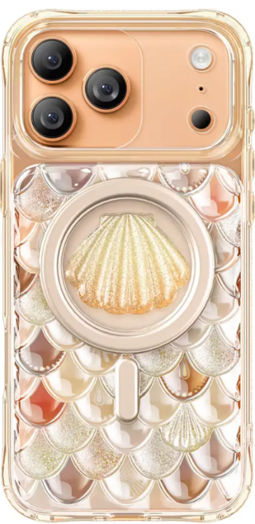 Levelo Чехол для iPhone 17 Pro Max с поддержкой MagSafe, Pearl 3D IML Case, Orange