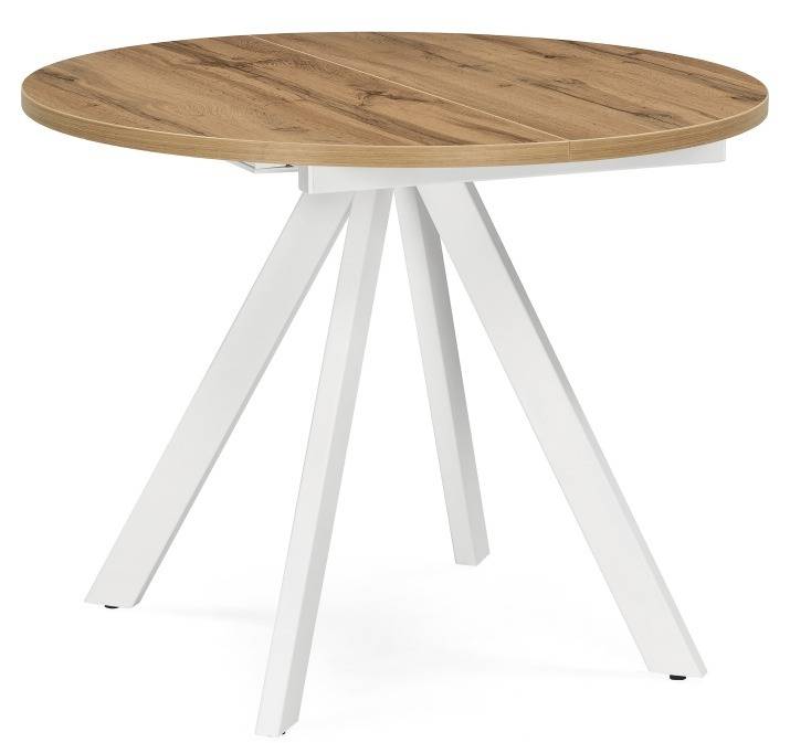 Woodville деревянный стол "Трейси" , 90(120)см*90см*76см ,  дуб вотан/белый , ЛДСП/металл / 533168