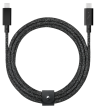 Native Union Belt Cable Pro 240W | USB-C to USB-C | Быстрая зарядка 240W | 2.4 метра | Прочный плетеный кабель из переработанных материалов | USB-IF сертифицированный | Для ноутбуков, планшетов и смартфонов | Цвет черный