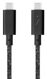 Native Union Belt Cable Pro 240W | USB-C to USB-C | Быстрая зарядка 240W | 2.4 метра | Прочный плетеный кабель из переработанных материалов | USB-IF сертифицированный | Для ноутбуков, планшетов и смартфонов | Цвет черный