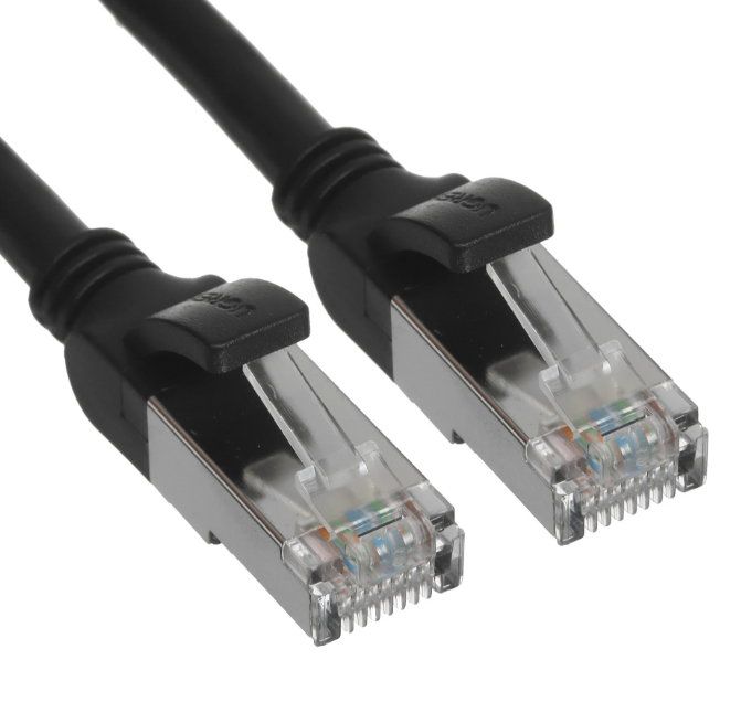 Ugreen NW101 (50192) | Сетевой Кабель Cat 6 | U/UTP | Плоский | Медь | 2 м | Скорость передачи данных до 1 Гбит/с | AWG 32 | Черный