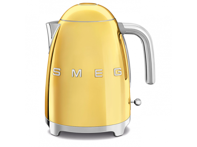 Чайники SMEG / Стиль 50-х г., чайник электрический, 1.7 л , 2400 Вт, корпус из нержавеющей стали, золото