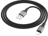 Кабель силиконовый USB на Lightning Hoco X86 Spear / для зарядки и передачи данных/ 1м/ алюминиевый сплав, ток до 2.4A, black