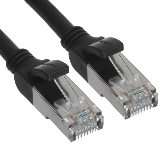 Ugreen NW101 (50193) | Сетевой Кабель Cat 6 | U/UTP | Плоский | Медь | 3 м | Скорость передачи данных до 1 Гбит/с | AWG 32 | Черный