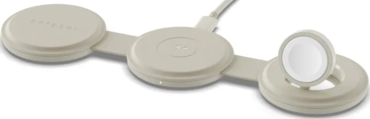 Satechi Беспроводное зарядное устройство 3-в-1 | 15 Вт | С поддержкой Qi | OntheGo Charger, Sand