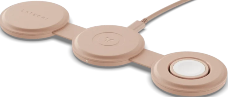 Satechi Беспроводное зарядное устройство 3-в-1 | 15 Вт | С поддержкой Qi | OntheGo Charger, Desert Rose