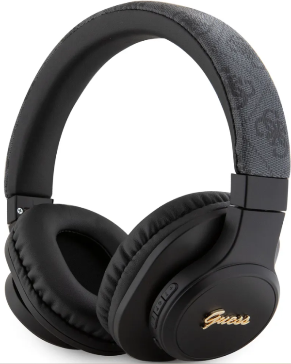 Guess Беспроводные наушники накладные HP Dual | С микрофоном | Порт AUX | Время работы до 32ч | Разъем USB-C для зарядки | Bluetooth 5.3 | Script Metal Logo, Black