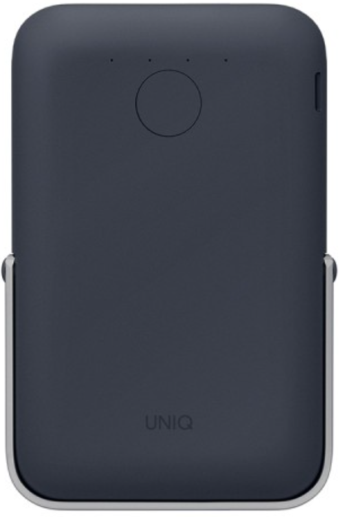 Uniq Внешний аккумулятор с беспроводной зарядкой 5000W | 15W | С подставкой | USB-C PD 20W | HOVEO, Storm Blue