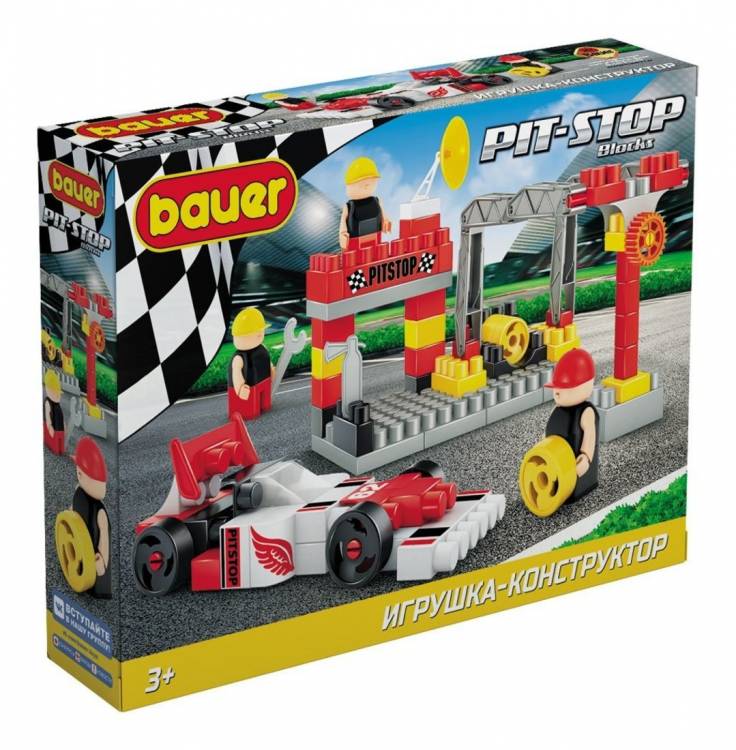 Конструктор Pit Stop гоночная машина с шиномонтажом, 95 элементов 4605705008205