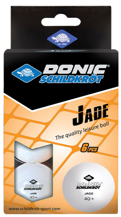 Мячики для н/тенниса DONIC 6 штук JADE 40, белый