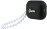 Guess Чехол для Airpods Pro 3 Glitter flakes Metal logo with Pearl hand strap Black