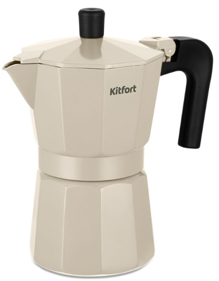 Kitfort кофеварка гейзерная KT-7147-2 | Объем - 0.25 л | Материал корпуса - алюминий
