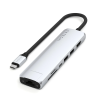 Satechi USB-C Хаб 7-в-1 Slim Multiport с Ethernet, HDMI 4K, USB 3.2, SD-кардридером и зарядкой 100W — для MacBook, iPad, ноутбуков (серебристый)