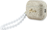 Guess Чехол для Airpods Pro 3 Glitter flakes Metal logo with Pearl hand strap Gold
