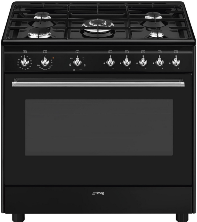 Smeg Варочный центр CX91GMBL | ВхШхГ: 90х90х60 см | Очистка духовки: Гидролизная | Комбинированный 