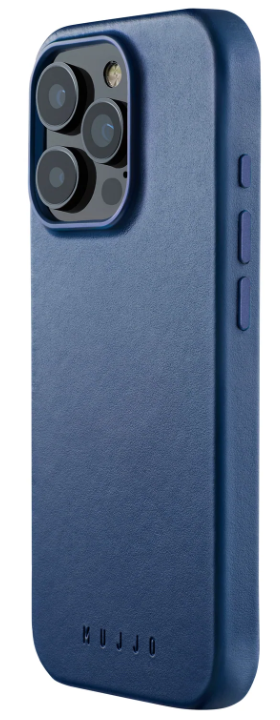 Mujjo Кожаный чехол для iPhone 16 Pro Max, Steel Blue