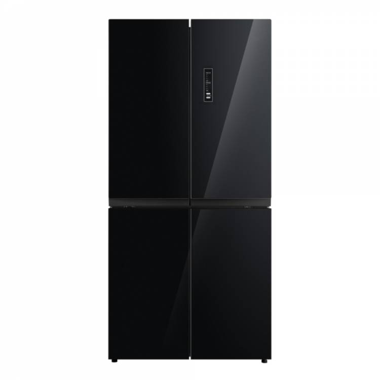 Korting KNFM 81787 GN четырехдверный холодильник, Общий объем - 456 л, внешнее покрытие-стекло, размораживание - No Frost, дисплей, размеры: 83.3 см х 177.5 см х 65.5 см