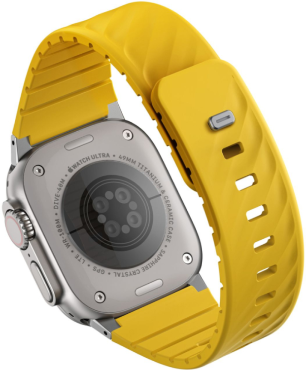 Uniq Ремешок для Apple Watch 49-40 mm FLUO Silicone Rubber Golden Yellow