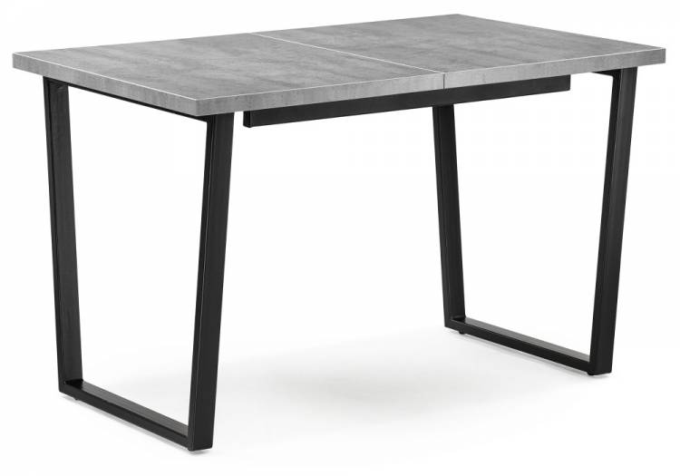 Woodville стол раскладной Лота Лофт 120 25 мм черный матовый / бетон , 75см*75см(160см)*120см.