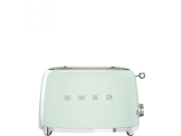 Smeg TSF01PGEU | Тостер | Пастельно-зеленый | Количество тостов: 2 | Мощность: 950 Вт | 6 уровней поджаривания | Функции: размораживание, подогрев, багель | Съемный поддон для крошек