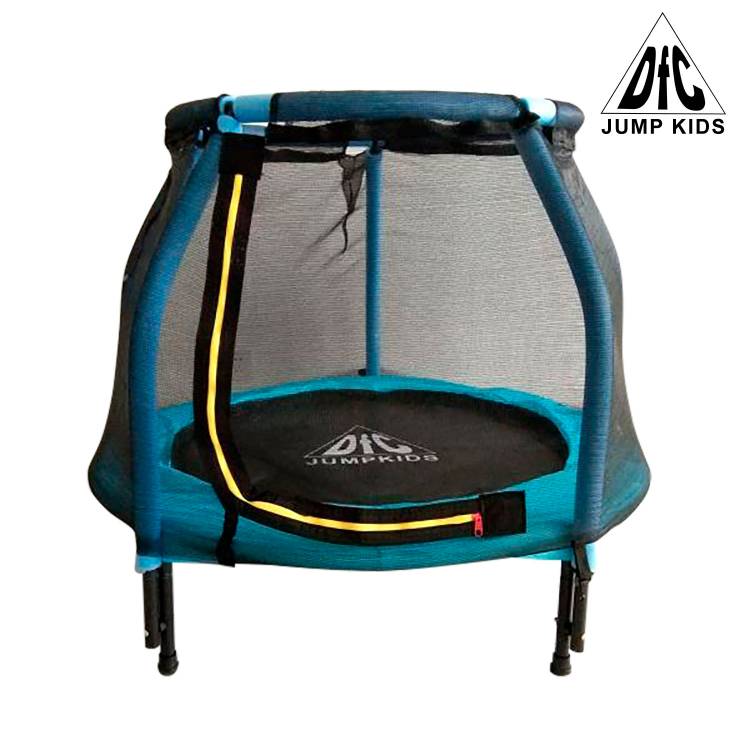 DFC Батут (120см) JUMP KIDS 48" с защитной сеткой/ до 45 кг/ для дачи/ для дома/ мини/ для дачи/ для отдыха синий