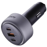 Aukey Pathfinder 100W Автомобильное зарядное устройство | Двойной порт USB-C и USB-A | Быстрая зарядка для ноутбуков, смартфонов и планшетов