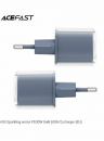 Acefast A53 cетевой адаптер, sparkling series PD30W GaN USB-C, цвет: mica gray