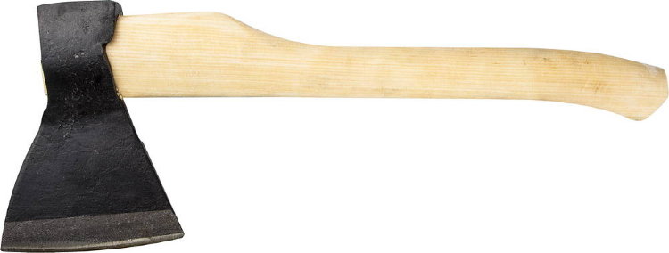 Топор кованый 1.2кг 2072-12 ИЖ с округлым лезвием и деревянной рукояткой